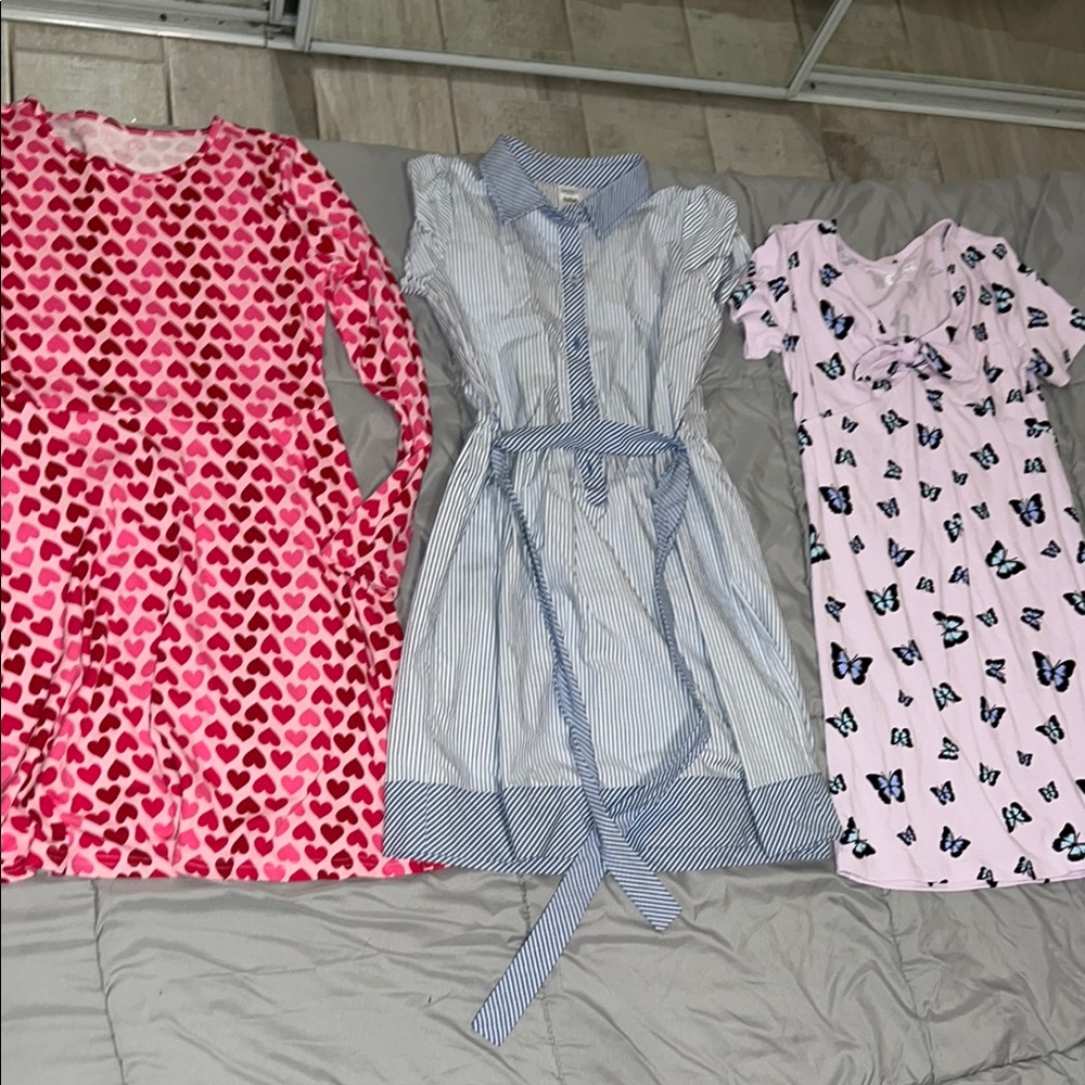 Pink Heart Pattern Kids Dress